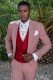 Red prince of Wales check tailored fit italian short frock-coat