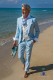 Light blue cotton tailored fit italian men wedding suit