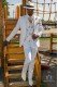 White pure linen tailored fit italian wedding suit