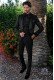 Black tailored fit italian tuxedo with shawl collar