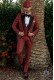 Red Tartan plaid tailored fit italian tuxedo with black peak lapels