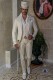 Ivory gothic suit shantung silk jacquard fabric Italian cut slim fit