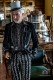 Esmoquin aristocrático terciopelo arrugado negro corte italiano a medida slimfit