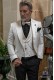Whaite brocade rocker groom suit with white satin peak lapels & cuffs