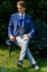 Royal blue morning suit with Prince of Wales trousers