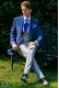 Royal blaue Cut Anzug mit Schottenmuster Hose
