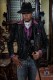 Black velvet men's fashion party blazer with strass on lapels