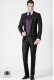 Italian black pinstripe men wedding suit