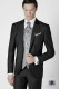 Gray men wedding suit two buttons regular fit