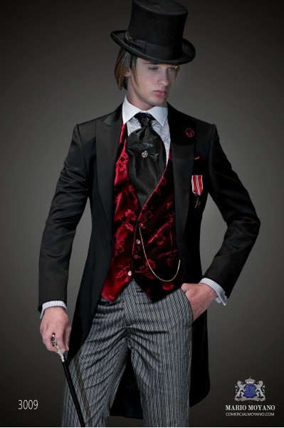Black Steampunk tailored morning suit