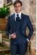 Blue bespoke pure wool check groom morning suit 4030 Mario Moyano