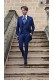 Bespoke navy blue fil-a-fil pure wool wedding morning suit 4028 Mario Moyano
