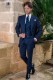 Klassischer Cut anzug aus reiner Wolle mit blauem Karomuster 4033 Mario Moyano