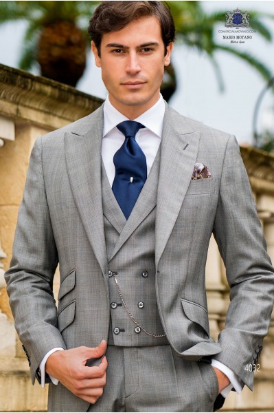 Prince of Wales grey with blue check wedding suit 4032 Mario Moyano