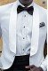 Bespoke white tuxedo with satin shawl lapels model 4035 Mario Moyano