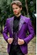 Violetter Party-Blazer mit Jacquard-Revers aus reiner Seide 4012 Mario Moyano