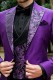 Purple party blazer with pure silk jacquard lapel 4012 
