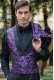 Purple pure silk jacquard party blazer